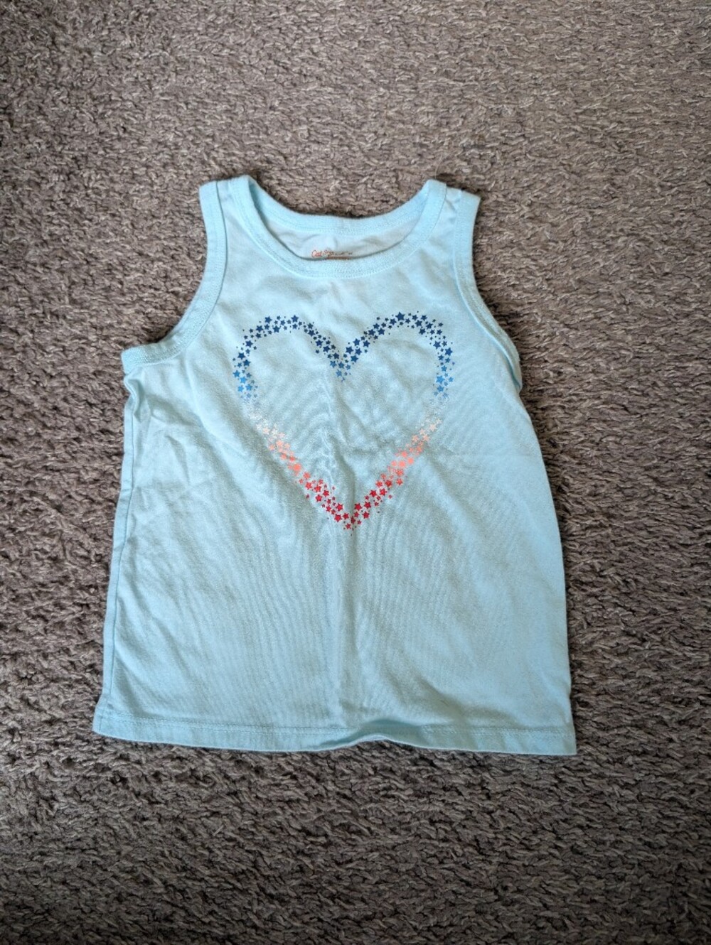Cat & Jack Light Blue Girls' Tank Top with Multicolor Star Heart